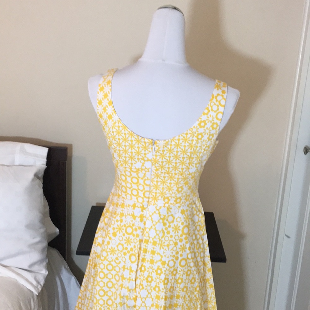 Maggy London yellow Floral flare dress - Picture 4 of 5